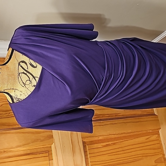 Size 14 connected apparel new without tags purple 3/4 length sleeve dress - Picture 10 of 11